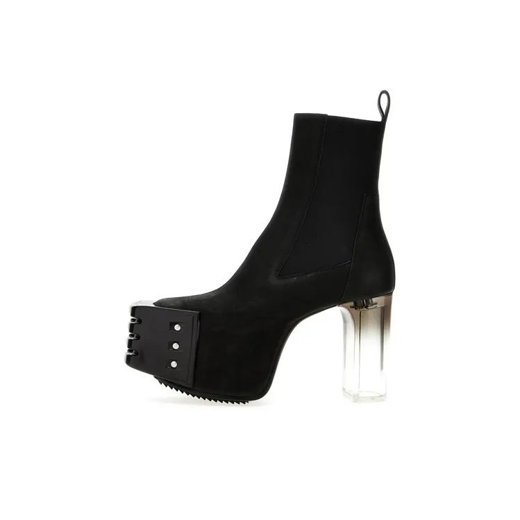 RICK OWENS/RO Grilled Platforms Chelsea Boots 12 Cm Men's Black-0