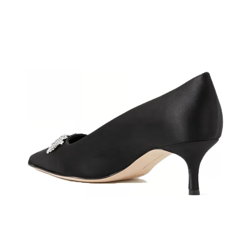 MANOLO BLAHNIK Bottara Slim Heel High Heels 5cm Women's Black-2