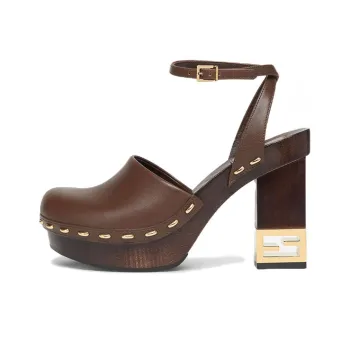 FENDI Logo Detailed Ankle Buckled Pumps
