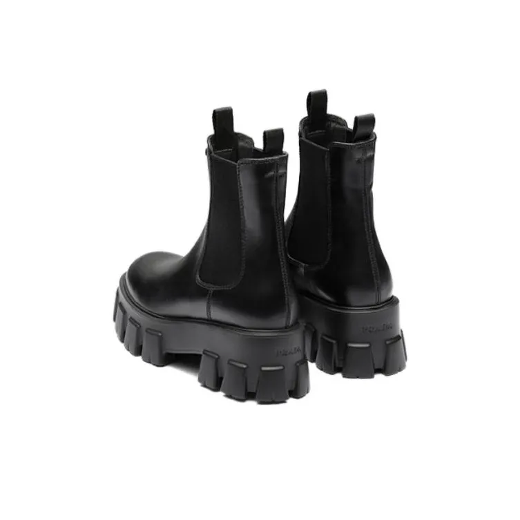 PRADA Moonlith Brushed Leather Ankle Boots-3