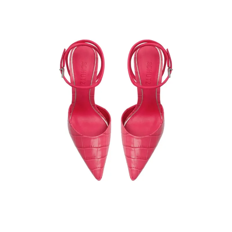 Schutz Deby Slim Heel High Heels 10cm Women's Pink-4