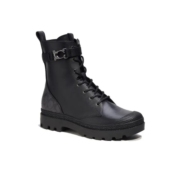 COACH Logo-plaque Leather Ankle Boots-2