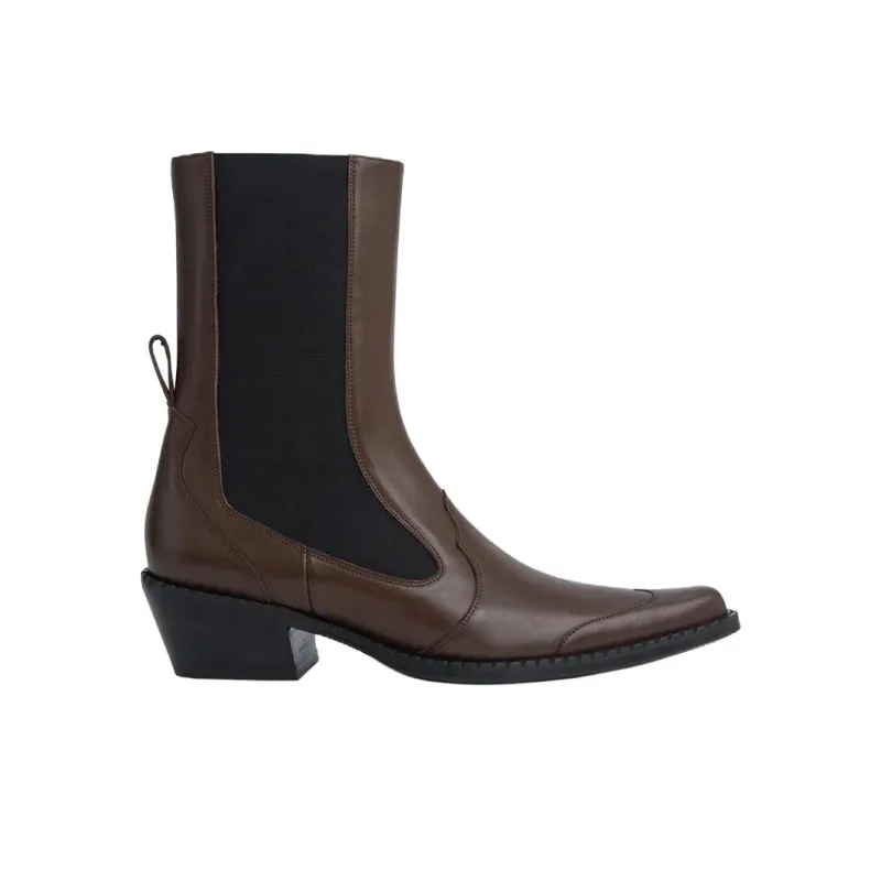 By Far Otis Bear Short Chelsea Boots 5.5cm Women's Brown-1