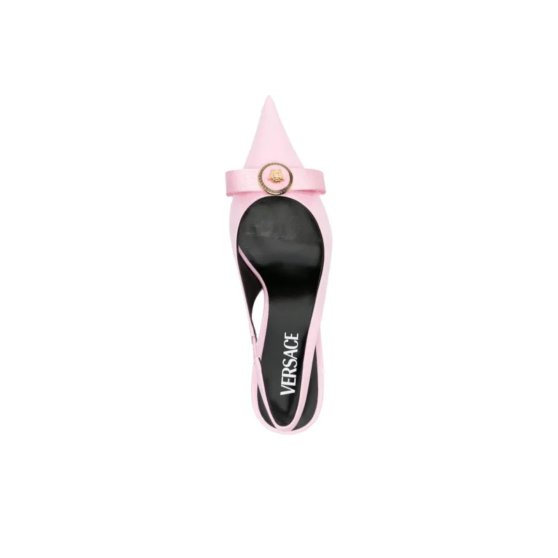 VERSACE Gianni Ribbon 85mm Leather Pumps-4