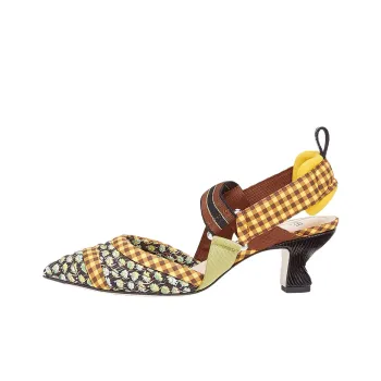 FENDI Colibri Block Heel High Heels Women's Yellow