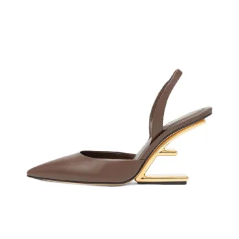 FENDI Leather Slingback Pumps