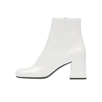 MIU MIU Naplak Ankle Boots Women's White