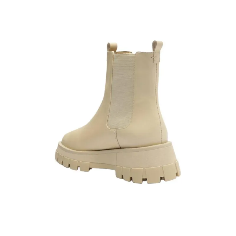 Schutz Tratorada Short Chelsea Boots 5cm Women's Beige-3