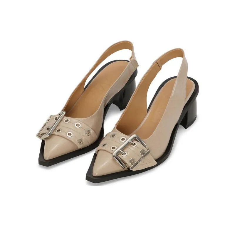 GANNI Buckled Slingback Pumps-2