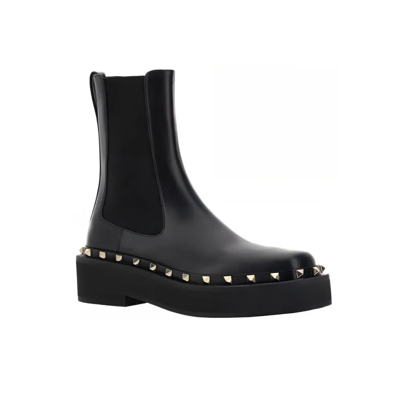 Valentino Short Chelsea Boots 7cm Women's Black-1
