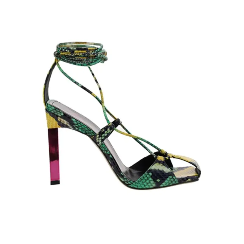 The Attico Adele Slim Heel High Heels Women's Green-1