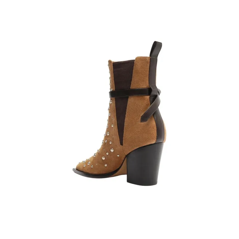 Schutz Kelsey Chelsea Boots 8.3cm Women's Brown-3