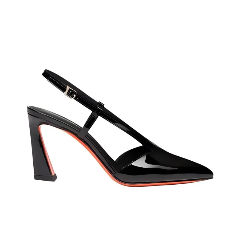 Santoni Pointed Toe Slingback Pumps-1