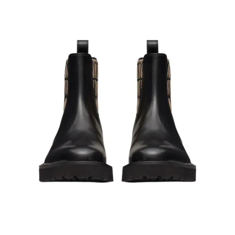 Valentino Short Chelsea Boots Men's Black-3