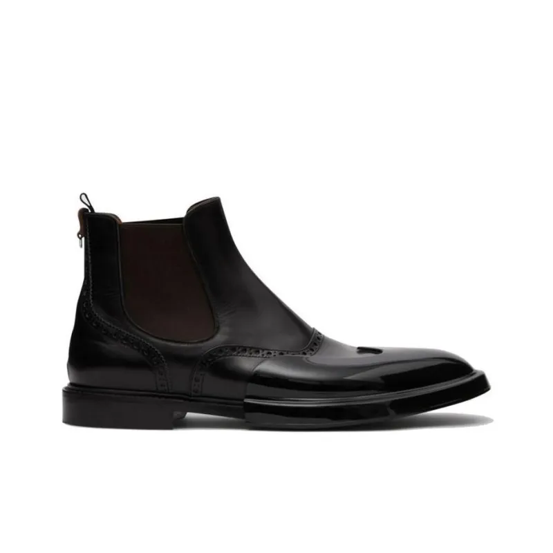 Burberry Ankle Length Chelsea Boots Men's Black-1