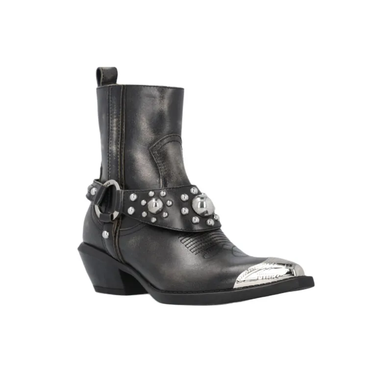 PINKO Tex Distressed Cowboy Ankle Boots Women's-2