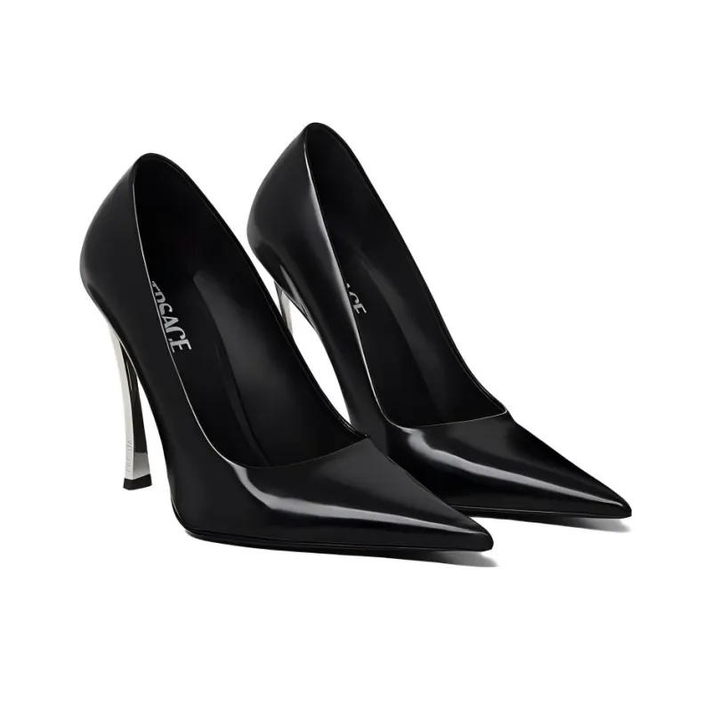 VERSACE Pin Point Leather Pumps-1
