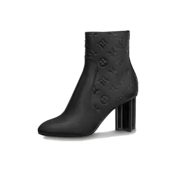 LOUIS VUITTON Silhouette 8cm Heeled Boots 'Black Monogram' Women's
