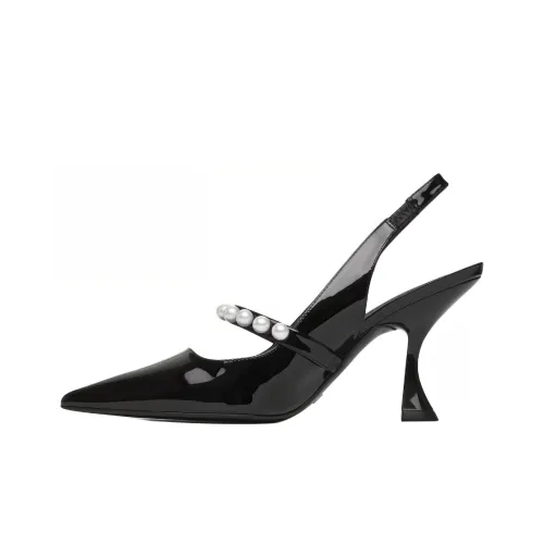 Stuart Weitzman/SW GOLDIE XCURVE 85 SLINGBACK Slim Heel High Heels 8.5cm Women's Black