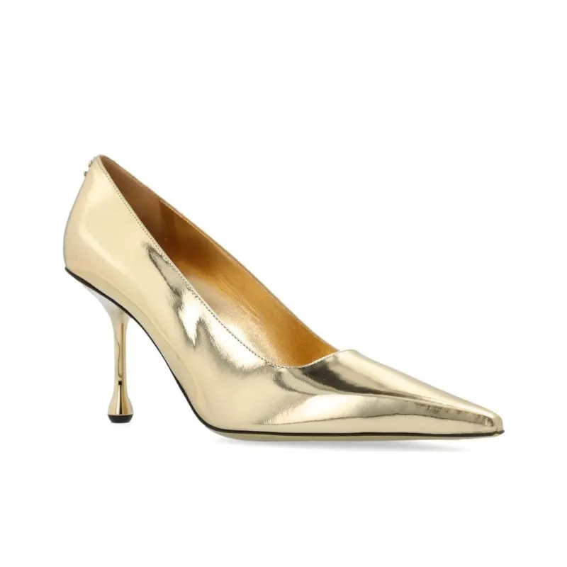Jimmy Choo Ixia Slim Heel High Heels 8cm Women's Gold-2