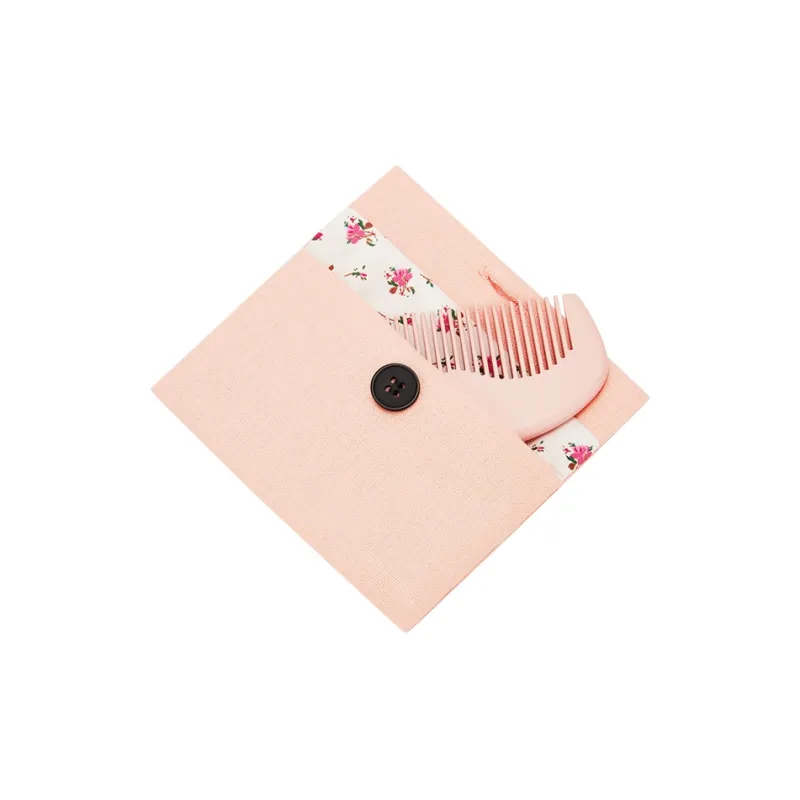 Tujia Compact And Portable Moon Comb Pink Peachwood Comb Massage Shunfa-2