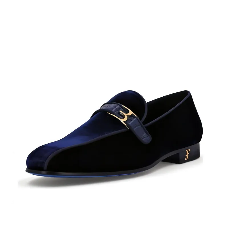 Billionaire Logo-plaque Velvet Loafers-3