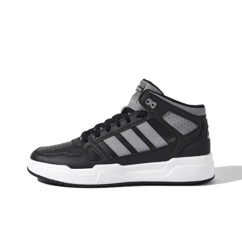 Adidas LITE BALLER Anti Slip And Wear Resistant Breathable High Top Skateboard Shoes Men's Black Gray Color