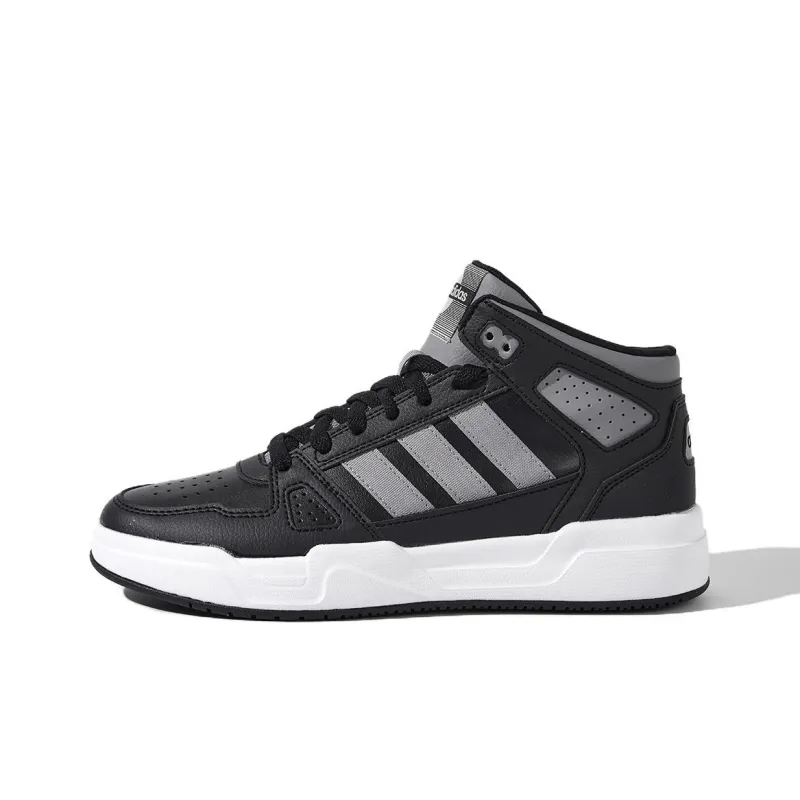 Adidas LITE BALLER Anti Slip And Wear Resistant Breathable High Top Skateboard Shoes Men's Black Gray Color-0