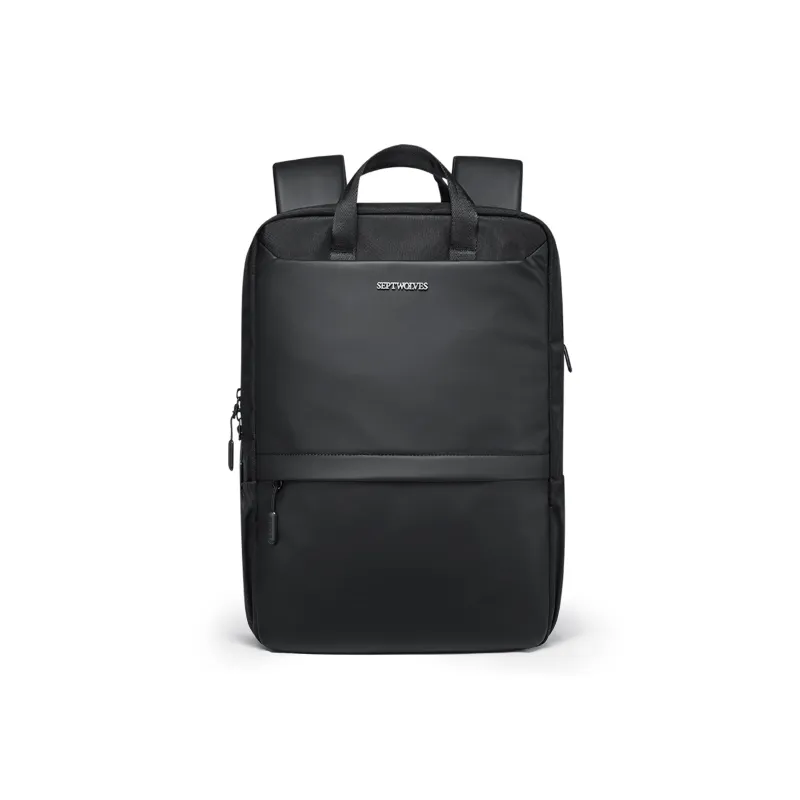 SEPTWOLVES Fabric Abrasion Resistant Water Repellent Large Capacity Backpack 16 Inch Laptop Bag QPL Men's Black-1
