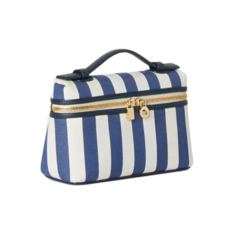 Loro Piana ExtraPocket Cotton Shoulder Bag Crossbody Bag Handbag Mini Kids' Blue & White-1