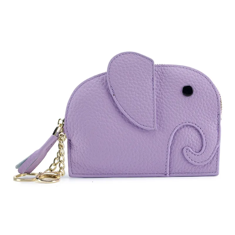 Playthings Cultural Creation Cow Leather Coin Purse Regular Unisex Solid Color-1