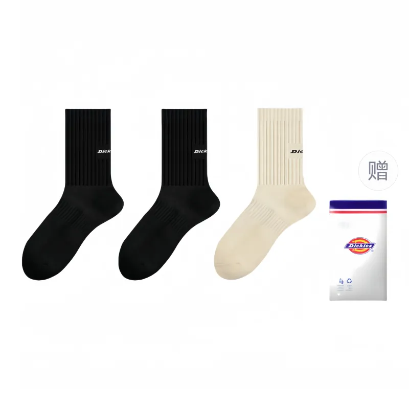 Dickies Moisture-Wicking Breathable Classic Solid Color Comfortable Fall And Winter Crew Socks Men's-77
