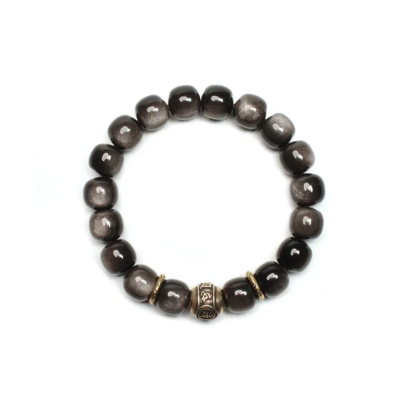 CUIJING Obsidian Good Luck, Collectible Beaded Bracelet Unisex-1