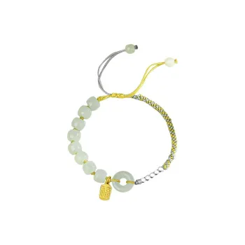 AGOVSKI Hetian Jade Bracelets Pale Greenish White Jade Women's