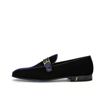 Billionaire Logo-plaque Velvet Loafers