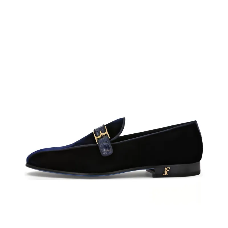 Billionaire Logo-plaque Velvet Loafers-0