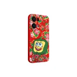 China Red-Sponge Floral Cotton Jacket