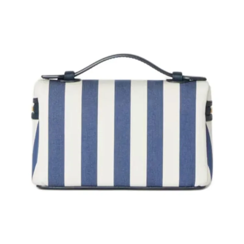 Loro Piana ExtraPocket Cotton Shoulder Bag Crossbody Bag Handbag Mini Kids' Blue & White-2
