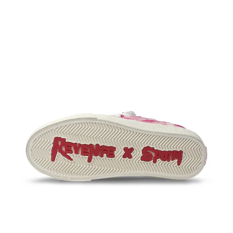 REVENFEXSPOTM x BURNING FLAME Thermal Height Increase Low Top Canvas Shoes Unisex Peach Pink-4