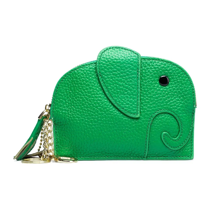 Playthings Cultural Creation Cow Leather Coin Purse Regular Unisex Solid Color-10