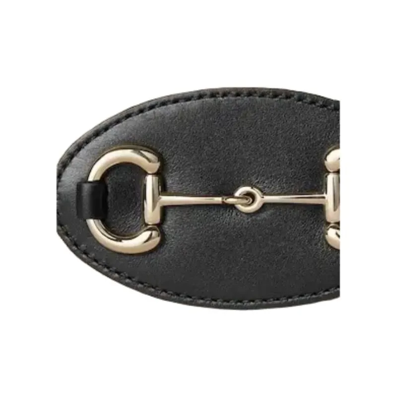 GUCCI Horsebit Fabric Card Holder Women's Beige & Dark Brown-6