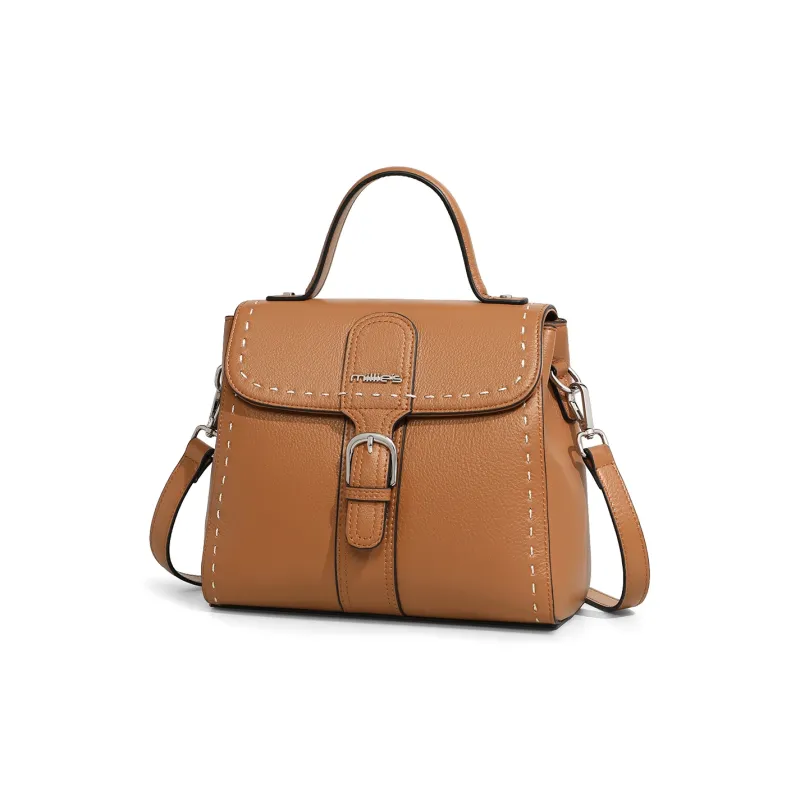 MILLIE'S Cow Leather Handbag, Underarm Shoulder Bag, Crossbody Bag, Small Square Bag Regular Women's Multicolor-12