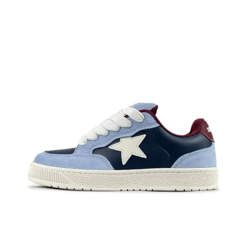 LuzaoT SUPER DRAG Anti Slip And Wear Resistant Breathable Low Top Skateboard Shoes Women's Denim Blue