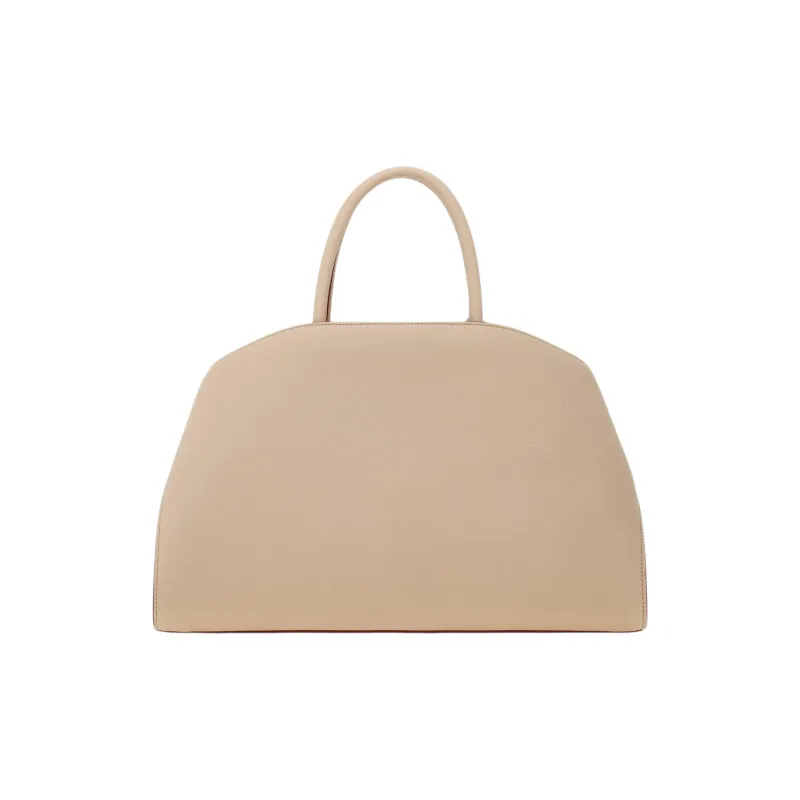 FERRAGAMO Hug Hammered Calfskin One Shoulder Handbag Large Size Women's Stone Color-2