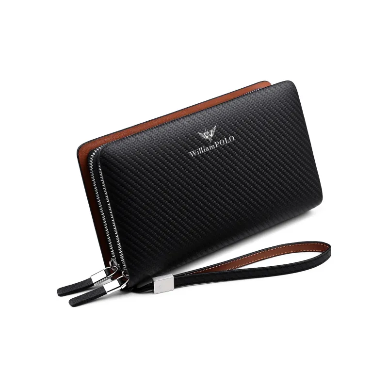 WilliamPOLO Cow Leather Large Capacity Wallet Clutch Regular Men's Multicolor-3