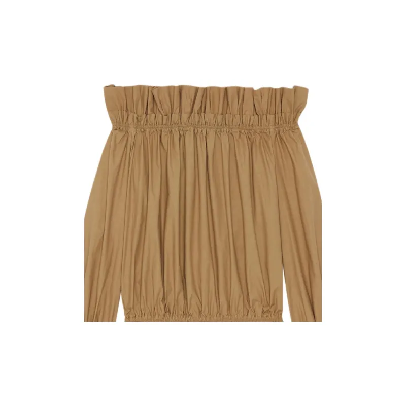 SAINT LAURENT Long Sleeved Dresses Women's Khaki-3