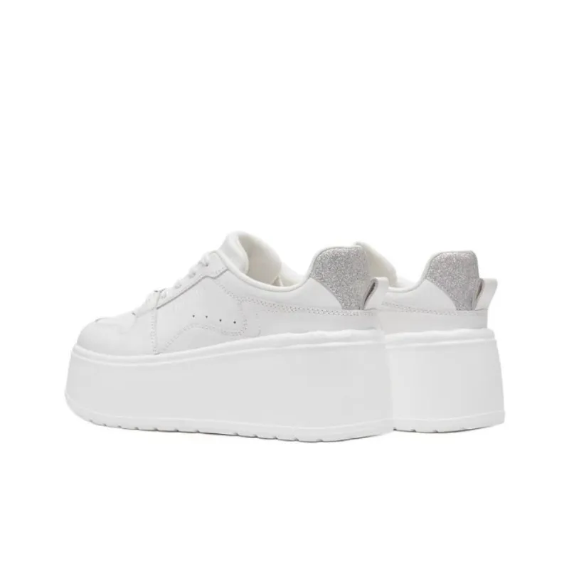 Staccato Thick Cheese Low Top Platform Skateboard Shoes Women's White-3