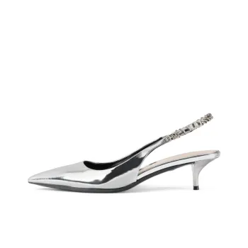 GUCCI Signoria Slim Heel High Heels 4.5cm Women's Silver