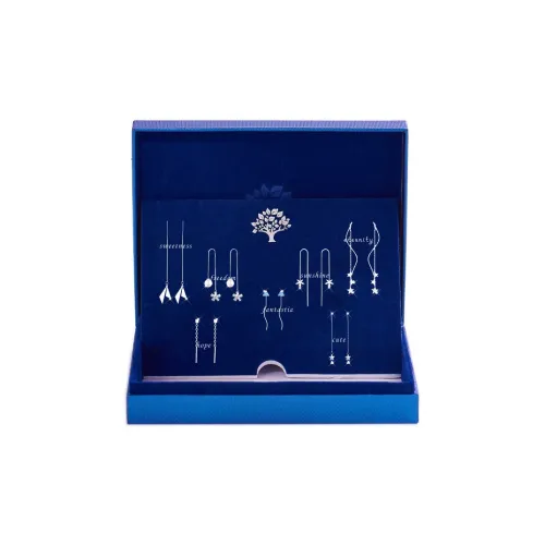 GAGA S925 Silver Stud Drop Earrings Women's