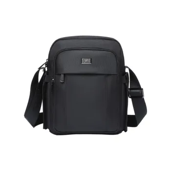SEPTWOLVES Fabric Shoulder Bag, Crossbody Bag Large Size Men's Black